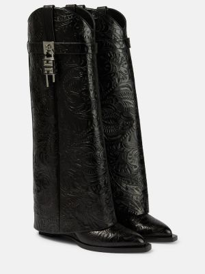Stivali di gomma di pelle Givenchy nero