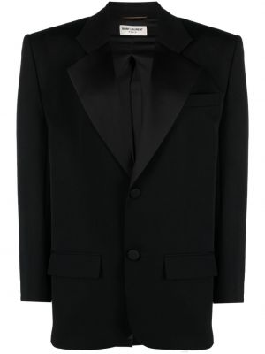 Oversized volnena ukrojena obleka Saint Laurent črna