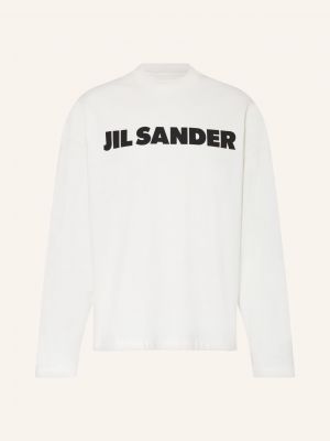 Oversized tričko s dlouhým rukávem s dlouhými rukávy Jil Sander bílé