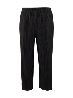 Широки панталони тип „марлен“ Selected Femme Curve черно