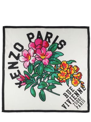 Копринен шал Kenzo Paris бяло