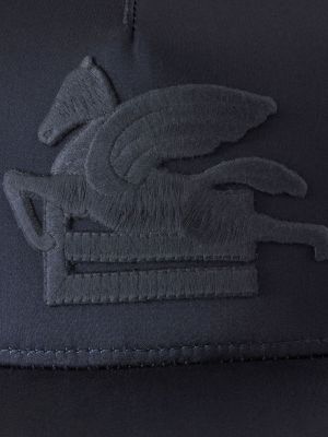Siuvinėtas kepurė su snapeliu Etro mėlyna