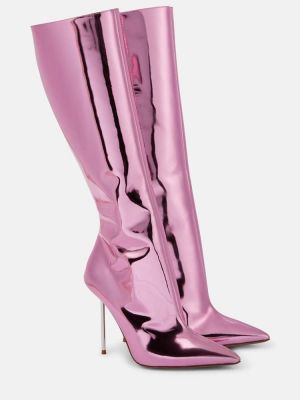 Stivali di gomma di pelle Paris Texas rosa