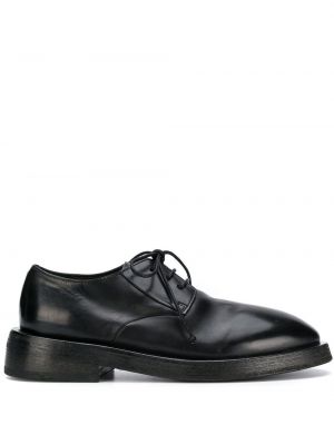 Обувки в стил дерби с връзки с ток с дантела Marsell черно