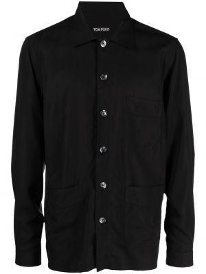 Koszula z lyocellu Tom Ford czarna