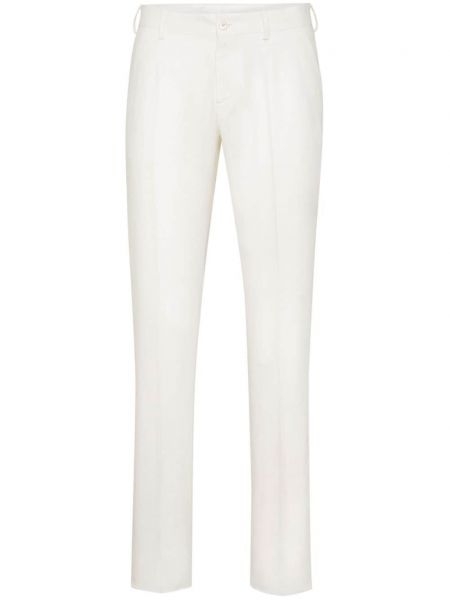 Lněné kalhoty Philipp Plein bílé