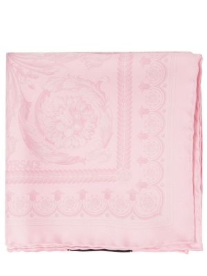 Hedvábný šál Versace růžový