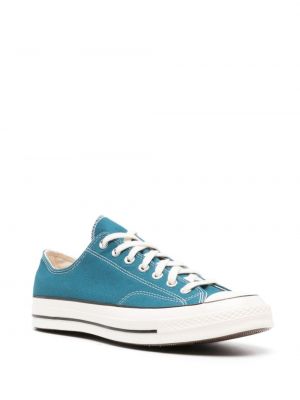 Sneakersy sznurowane koronkowe Converse niebieskie