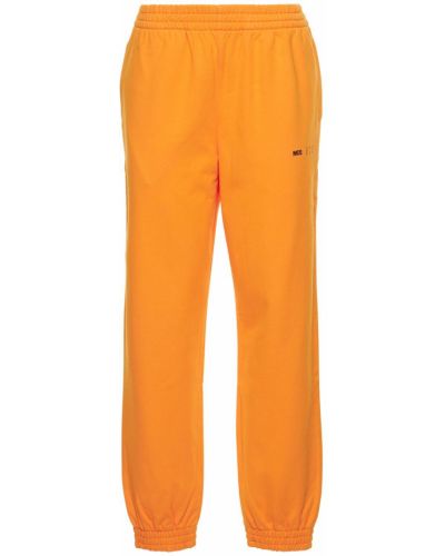 Pantaloni sport din bumbac din jerseu Mcq portocaliu