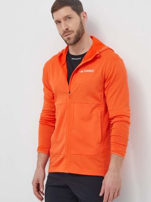Оранжевый однотонный свитер с капюшоном Adidas Terrex