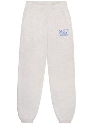 Pantalon de joggings en coton à imprimé Sporty & Rich gris