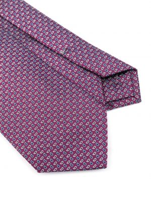 Hedvábná kravata s potiskem Etro fialová