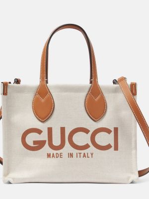 Leder shopper handtasche Gucci beige