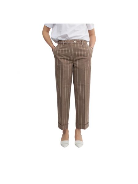 Spodnie klasyczne bawełniane Re-hash brązowe