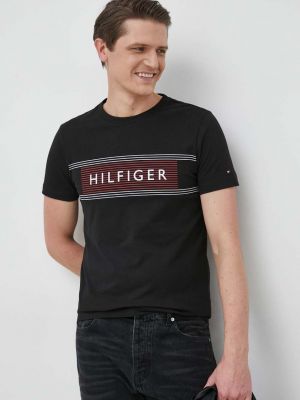 Тениска с дълъг ръкав с принт Tommy Hilfiger черно