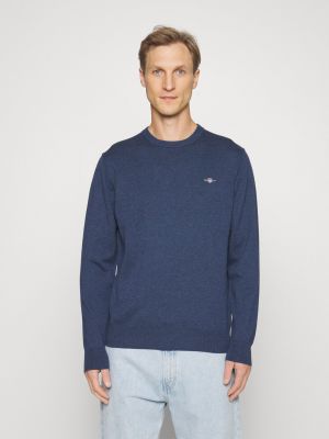 Классический меланжевый свитер Gant синий