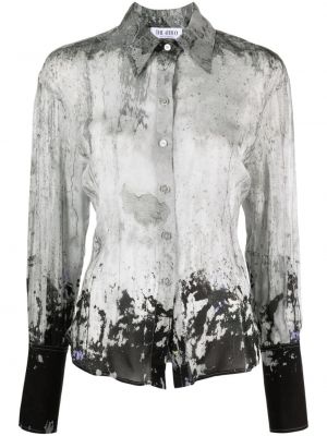 Košile s potiskem s abstraktním vzorem The Attico šedá