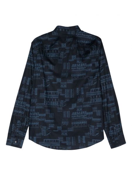 Raštuota marškiniai Armani Exchange mėlyna