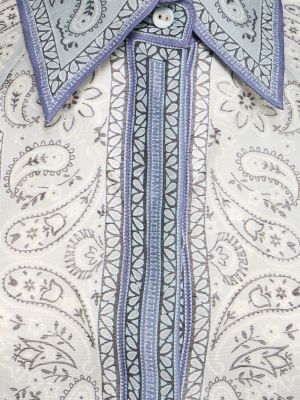 Ľanová priliehavá košeľa Zimmermann modrá