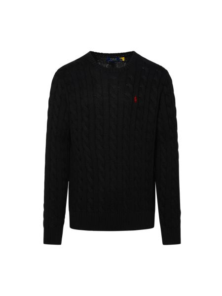 Dzianinowy sweter Polo Ralph Lauren czarny