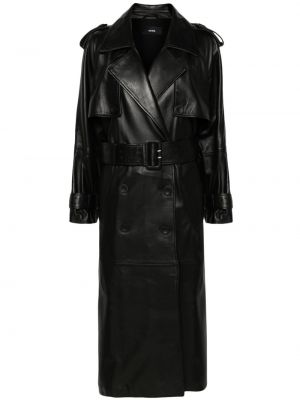Δερμάτινο παλτό Arma μαύρο
