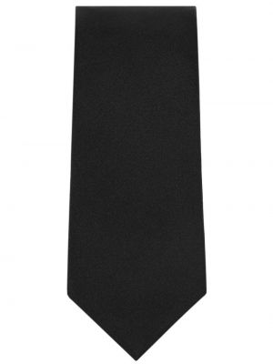 Pletena svilena kravata Dolce & Gabbana črna