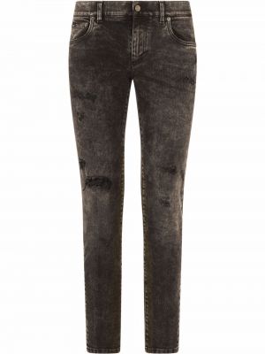 Jeans skinny effet usé slim Dolce & Gabbana gris