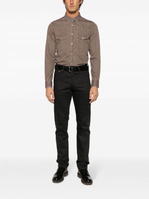 Koszula jeansowa Tom Ford brązowa