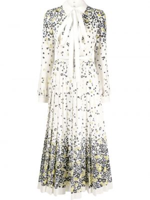 Plissert floral dress Elie Saab hvit