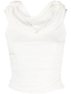 Jersey top mit drapierungen Self-portrait weiß