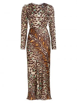 Леопардовое платье миди с вырезом на спине с принтом Adriana Iglesias коричневое