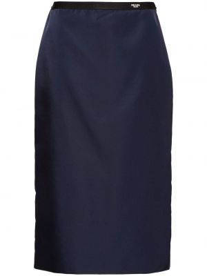 Nylónová puzdrová sukňa Prada modrá