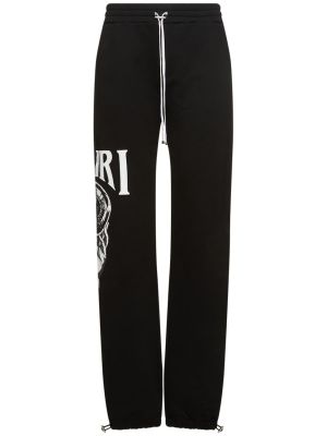 Křišťálové bavlněné sportovní kalhoty jersey Amiri černé