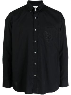 Chemise en coton avec applique Izzue noir