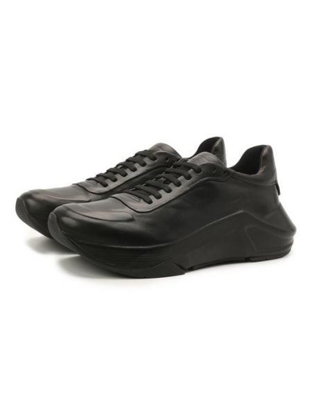 Кожаные кроссовки Giorgio Armani черные