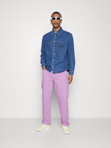 Proste jeansy Calvin Klein Jeans fioletowe