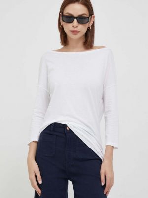Блуза с дълъг ръкав Sisley бяло