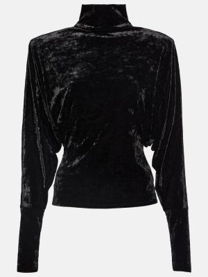 Drapovaný zamatový top Alexandre Vauthier čierna
