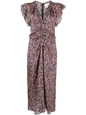 Μάξι φόρεμα με σχέδιο Isabel Marant μωβ