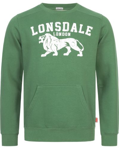 Džemperis be gobtuvo slim fit Lonsdale žalia