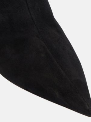 Cizme de cauciuc din piele de căprioară Amina Muaddi negru