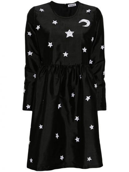 Със звездички рокля Batsheva черно