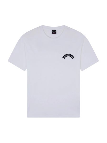 Koszulka z nadrukiem Paul & Shark biała