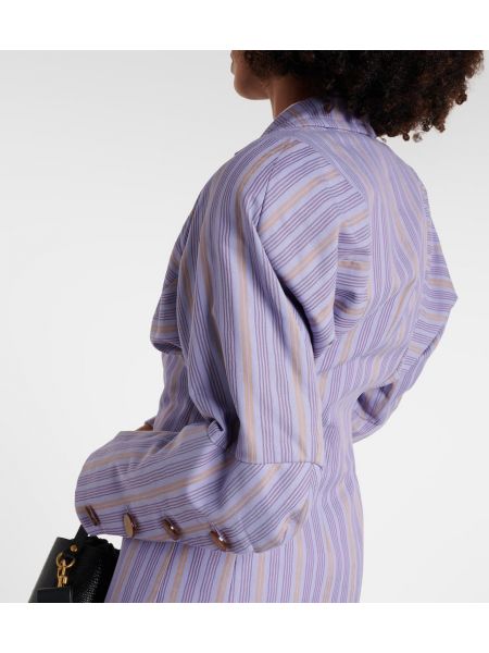 Bombažni blazer s črtami Vivienne Westwood vijolična