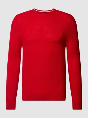 Dzianinowy sweter w jednolitym kolorze Brax czerwony