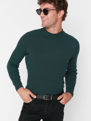 Pletený sveter Trendyol khaki