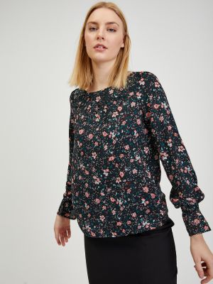 Φλοράλ μπλούζα Orsay μαύρο