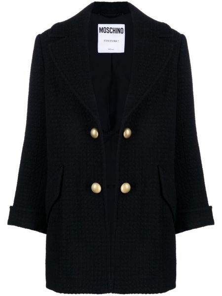 Vlněný kabát Moschino černý
