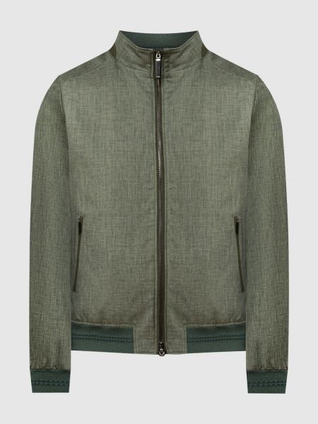 Шелковая льняная шерстяная куртка Stefano Ricci зеленая
