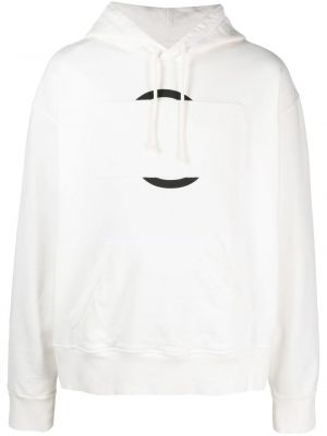 Βαμβακερός φούτερ με κουκούλα με σχέδιο Mm6 Maison Margiela λευκό